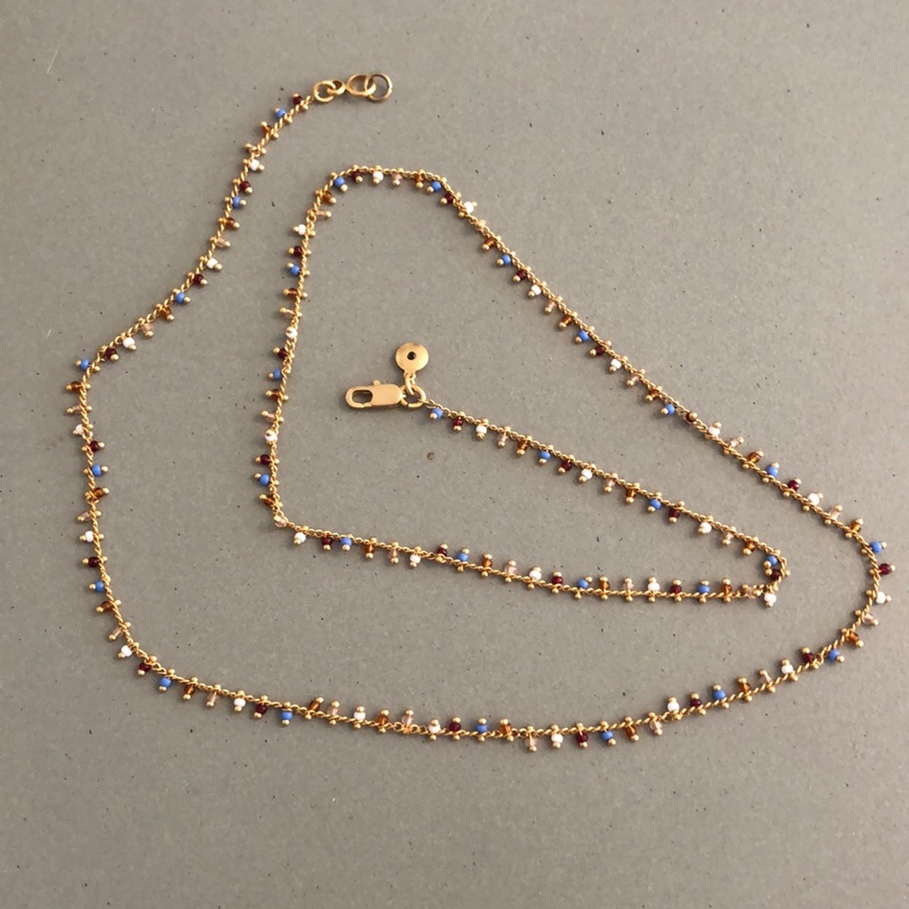 Madewell gold and multicolored beads chain